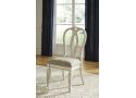 Caroline Fabric Upholstered Wooden Ribbonback White Dining Chair